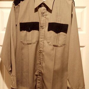 Flying Cross De Luxe Tropical Men's XL/2XL Long Sleeve Khaki/Tan Uniform Shirt